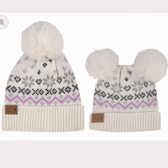 NWT Simply Southern Mommy & Me Matching Winter Beanie Set Cream Sweater‎ - Picture 1 of 4